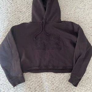 Levi’s Cropped Black Embroidered Hoodie